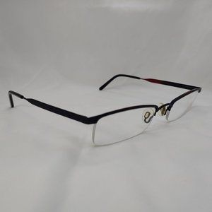 MENRAD Eyeglass Frames Half Rim Metal Black Red Gradient Sleek Simple